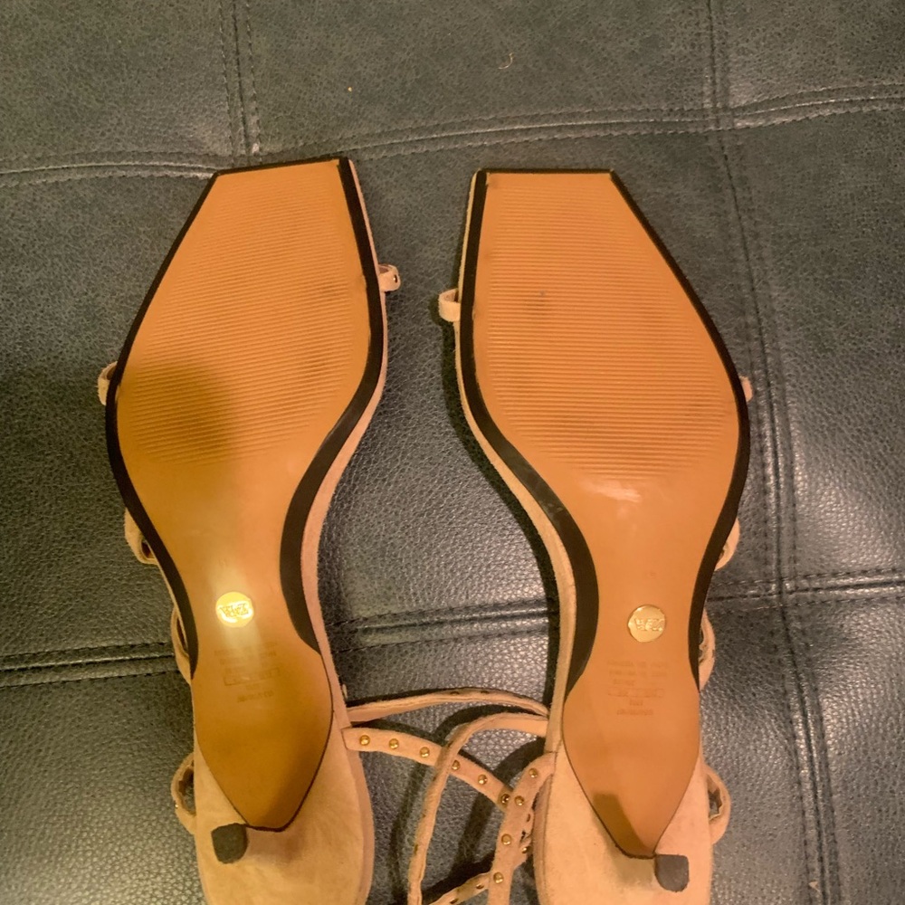 Zara Tan Strappy Heels with Studs - Picture 4 of 9